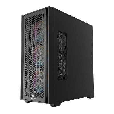 Корпус Wintek Andromeda MAX P193-M-B TG, ATX, USB 2*3.0/1*2.0, HD+Mic, 0,5mm, 4*12cm ARGB (контроллер + пульт д/у в комплекте), Black