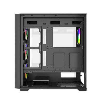 Корпус Wintek Andromeda MAX P193-M-B TG, ATX, USB 2*3.0/1*2.0, HD+Mic, 0,5mm, 4*12cm ARGB (контроллер + пульт д/у в комплекте), Black