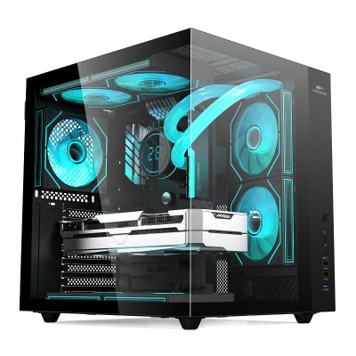 Корпус Wintek Cube Pro V909-B TG, ATX, USB 1*3.0/2*2.0, 5*12cm ARGB PWM (контр. + пульт д/у), чёрный
