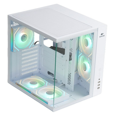 Корпус Wintek Cube Pro V909-W TG, ATX, USB 1*3.0/2*2.0, 5*12cm ARGB PWM (контр. + пульт д/у), белый