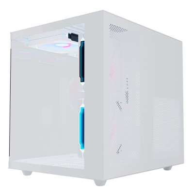 Корпус Wintek Aquarium H101-W TG, mATX, USB 1*3.0/1*2.0, 5*12cm ARGB PWM (контр. + пульт д/у), белый