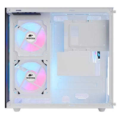 Корпус Wintek Aquarium H101-W TG, mATX, USB 1*3.0/1*2.0, 5*12cm ARGB PWM (контр. + пульт д/у), белый
