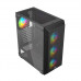 Корпус Wintek Mars PS195-6-M-B TG, ATX/Micro ATX, USB 1*3.0/2*2.0, 0,45mm, 4*12cm ARGB fan (контроллер + пульт д/у в комплекте), чёрный