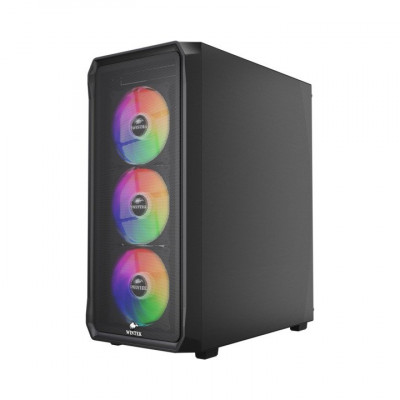 Корпус Wintek Tornado Pro PS195-B-M TG, ATX, USB 2*3.0/1*2.0, HD+Mic, 0,5mm, 4*12cm ARGB, Black