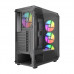 Корпус Wintek Tornado Pro PS195-B-M TG, ATX, USB 2*3.0/1*2.0, HD+Mic, 0,5mm, 4*12cm ARGB, Black