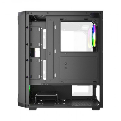 Корпус Wintek Tornado Pro PS195-B-M TG, ATX, USB 2*3.0/1*2.0, HD+Mic, 0,5mm, 4*12cm ARGB, Black