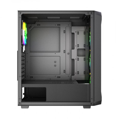 Корпус Wintek Tornado Pro PS195-B-M TG, ATX, USB 2*3.0/1*2.0, HD+Mic, 0,5mm, 4*12cm ARGB, Black