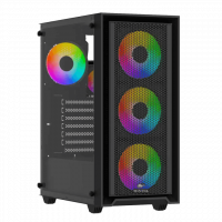 Корпус Wintek Apollo 802-B-M TG, ATX/Micro ATX, USB 1*3.0/2*2.0, HD+Mic, 4*12cm ARGB (контроллер + пульт д/у в комплекте), чёрный