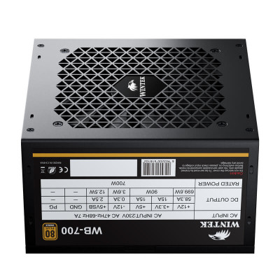 Блок питания Wintek WB-700, 700W, 20+4, 1*P8 (4+4), 2*P6+2, 6*SATA, 2*MOLEX, 80+ Bronze, black