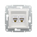 Розетка двойная компьютерная SE EPH4470121 Asfora RJ45 механизм белый