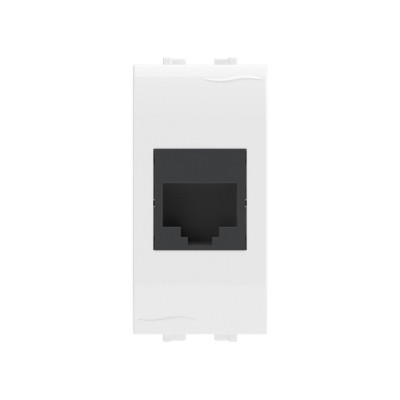Компьютерная розетка RJ45 кат.5e DKC 76654B Brava белая 1 модуль