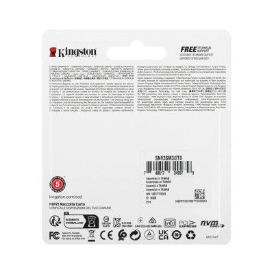 Твердотельный накопитель SSD Kingston SNV3SM3/2T0 2TB Mini M.2 2230 PCIe Gen4 x4 Твердотельный накопитель SSD Kingston SNV3SM3/2T0 2TB Mini M.2 2230 PCIe Gen4 x4