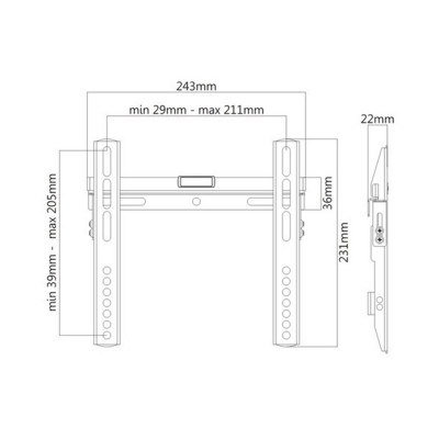 Кронштейн Brateck LP43-22 для ТВ и мониторов, 23