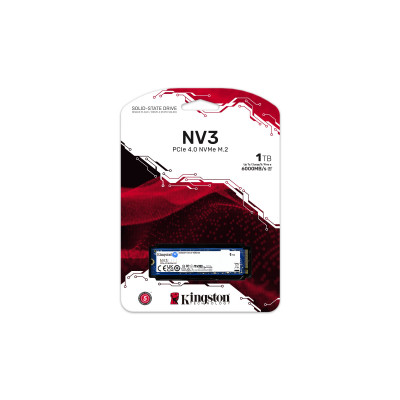 Твердотельный накопитель SSD 1000 Gb M.2 2280 Kingston SNV3S/1000G, PCIe NVMe Gen 4x4, W6000/R4000