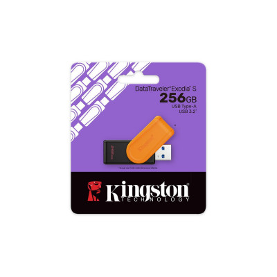 Флэш-накопитель Kingston 256Gb USB3.2 Gen1 Data Traveler Exodia S (Black+Orange)
