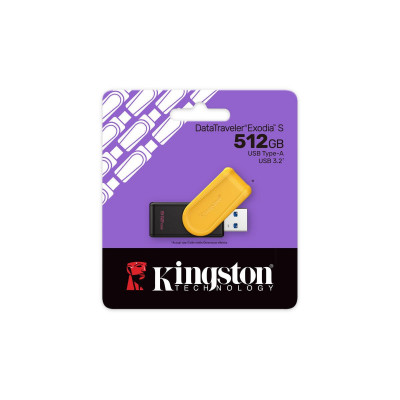 Флэш-накопитель Kingston 512Gb USB3.2 Gen1 Data Traveler Exodia S (Black+Yellow)