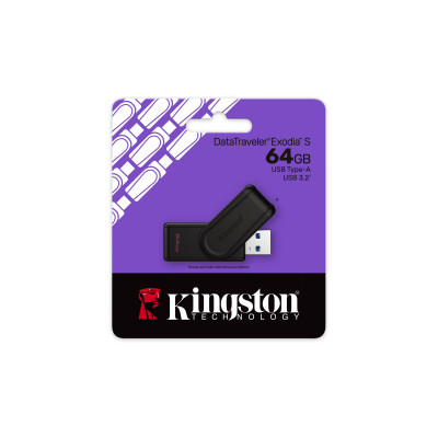 Флэш-накопитель Kingston 64Gb USB3.2 Gen1 Data Traveler Exodia S (Black)