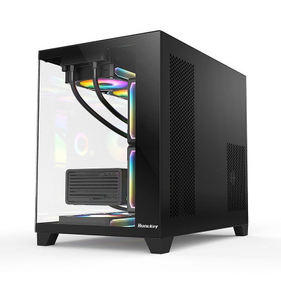 Компьютерный корпус Huntkey S960 StormX, Без БП, 0.6mm, 2xUSB2.0, 1xUSB3.0, HD-Audio, mATX, Black