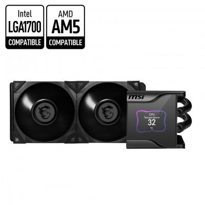Водяное охлаждение для CPU MSI MEG CORELIQUID S280. Socket Intel/AMD, 4pin, Fan 2x140см
