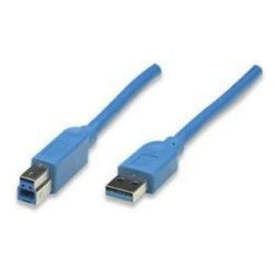 Кабель Manhattan USB 3.0, A(M)/B(M), 3 м, синий 322454