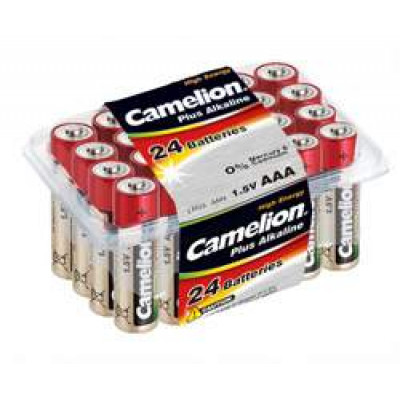 Батарейка CAMELION Тип батареи AAA (Мизинчиковая) Plus Alkaline AAA 1.5V 1250 mAh 24 шт., LR03-PB24