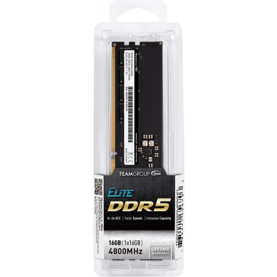 Оперативная память 16GB 4800MHz DDR5 Team Group ELITE PC5-38400 CL-40 TED516G4800C4001