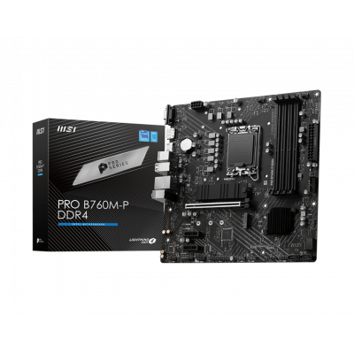 Материнская плата MSI PRO B760M-P DDR4 LGA1700 4xDDR4 4xSATA3 RAID 2xM.2 HDMI DP mATX