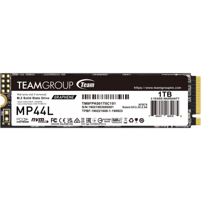 Твердотельный накопитель 1000GB SSD TeamGroup MP44L PCIe 4.0 R5000Mb/s, W4500MB/s TM8FPK001T0C101