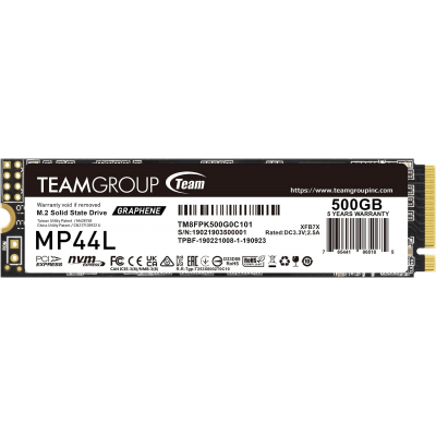 Твердотельный накопитель  500GB SSD TeamGroup MP44L PCIe 4.0 R5000Mb/s, W2500MB/s TM8FPK500G0C101