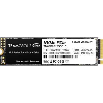 Твердотельный накопитель  512GB SSD TeamGroup MP33 M.2 NVMe R1700Mb/s W1400MB/s TM8FP6512G0C101