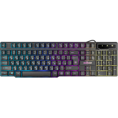 Клавиатура проводная игровая Defender Mayhem GK-360DL, ENG/RUS, USB, RGB подсветка, НОВИНКА!