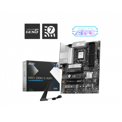 Материнская плата MSI PRO Z890-S WIFI LGA1851 4xDDR5 4xSATA3 RAID 3M.2 HDMI DP ATX
