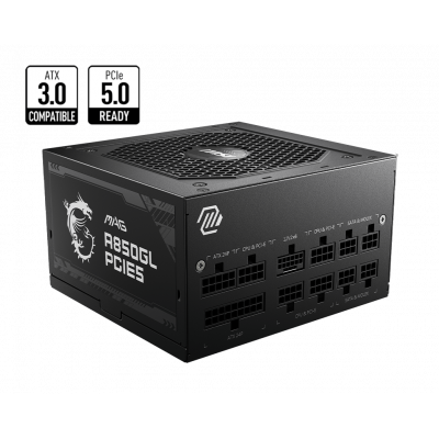Блок питания MSI MAG  A850GL PCIE5, 850W, Active PFC, 80+ GOLD, Full Modular, MAG A850GL PCIE5