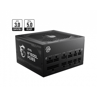 Блок питания MSI MAG  A750GL PCIE5, 750W, Active PFC, 80+ GOLD, Full Modular, MAG A750GL PCIE5