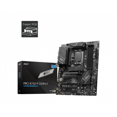 Материнская плата MSI PRO B760-P DDR4 II LGA1700 4xDDR4 4xSATA3 RAID 2xM.2 HDMI DP ATX