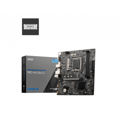 Материнская плата MSI PRO H610M-G LGA1700 H610 2xDDR5 4xSATA3 M.2 VGA HDMI DP mATX