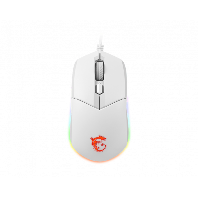 Мышь MSI Clutch GM11 Полноцветная RGB подсветка с 7 световыми эффектами. 5-уровневый сенсор White