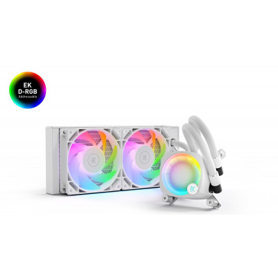 Водяное охлаждение для CPU EKWB EK-NUCLEUS AIO CR240 LUX D-RGB – WHITE, 2x120mm Socket Intel/AMD