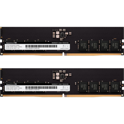 Оперативная память 32GB Kit (2x16GB) 6400MHz DDR5 Team Group ELITE PC5-51200 TED532G6400C52DC01