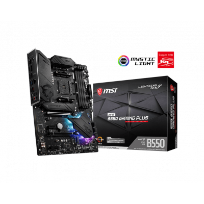 Материнская плата MSI MPG B550 GAMING PLUS AM4 4xDDR4 6xSATA3 RAID 2xM.2 HDMI DP ATX