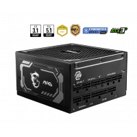 Блок питания MSI MAG A1000GL PCIE5, 1000W, Active PFC, 80+ GOLD, Full Modular,ATX3.1 Black