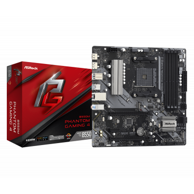 Материнская плата ASRock B550M PHANTOM GAMING 4 AM4 4xDDR4 6xSATA3 2xM.2 HDMI DP mATX