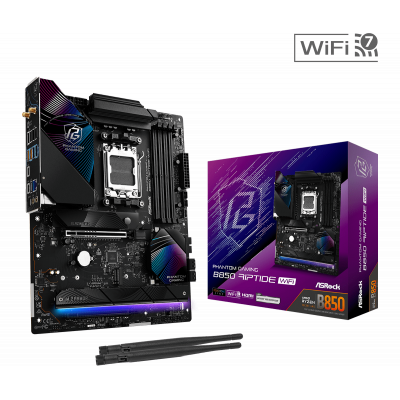 Материнская плата ASRock B850 RIPTIDE WIFI AM5 4xDDR5 4xSATA 2xM.2 1xM.2 Key  2xWiFi, 1xHDMI ATX