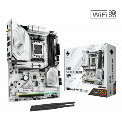 Материнская плата ASRock B850 STEEL LEGEND WIFI AM5 4xDDR5 4xSATA 2xM.2 1xM.2 Key 2xWiFi 1xHDMI ATX