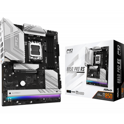 Материнская плата ASRock B850 PRO RS AM5 4xDDR5 4xSATA 3xM.2 1xUM.2 21xUSB 1xHDMI ATX