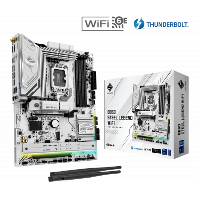 Материнская плата ASRock B860 STEEL LEGEND WIFI LGA1851 4xDDR5 4xSATA 4xM.2 1xHDMI 1xDP ATX