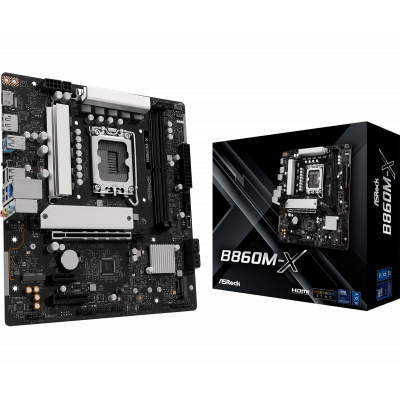Материнская плата ASRock B860M-X LGA1851 2xDDR5 4xSATA 2xM.2 1xHDMI 1xDP mATX