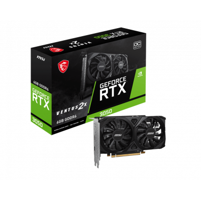 Видеокарта MSI GeForce RTX 3050 VENTUS 2X E 6G OC, 6G GDDR6 96-bit Gen4x16  2xHDMI DP