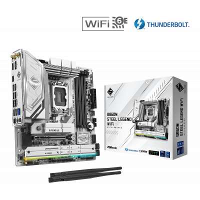 Материнская плата ASRock B860M STEEL LEGEND WIFI LGA1851 4xDDR5 4xSATA 4xM.2 1xHDMI 1xDP WiFi mATX