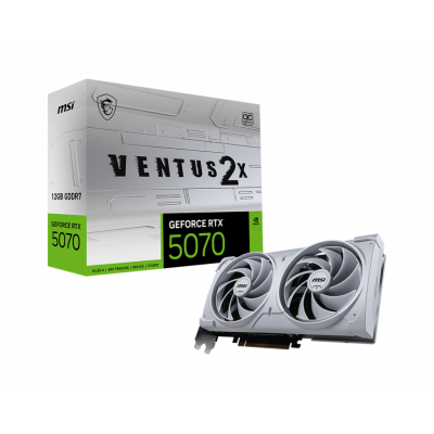 Видеокарта MSI GeForce RTX 5070 12G VENTUS 2X OC WHITE, 12Gb GDDR7 192-bit 1xHDMI 3xDP G5070-12V2CW